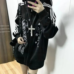 Gothic Cute Print Loose Hoodie
