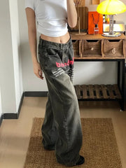 Vintage Gothic Baggy Letter Pant