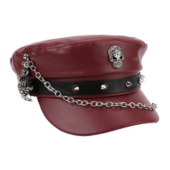 Leather Skull Claw Chain Hat