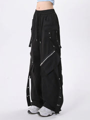 Black Gothic Baggy Cargo Pant