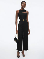 Casual Black Y2K Sleeveless Crop Top