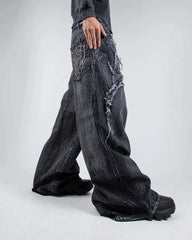 Gothic Embroidered Wide Leg Pants