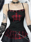 Y2K Plaid Patchwork Cyber Punk Crop Top