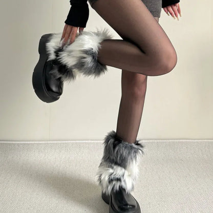 Gothic Imitation Dog Hair Plush Sock