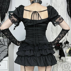 Lace Trim Puff Sleeve Blouse