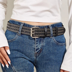 Unisex Gothic Hollow Star Studded Belt