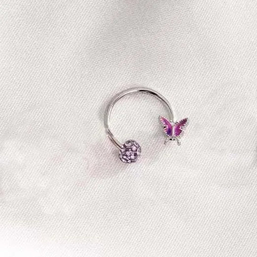 Butterfly Crystal Labret Lip Stud