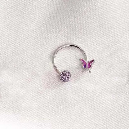 Butterfly Crystal Labret Lip Stud