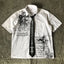 Gothic Letter Print Blouse