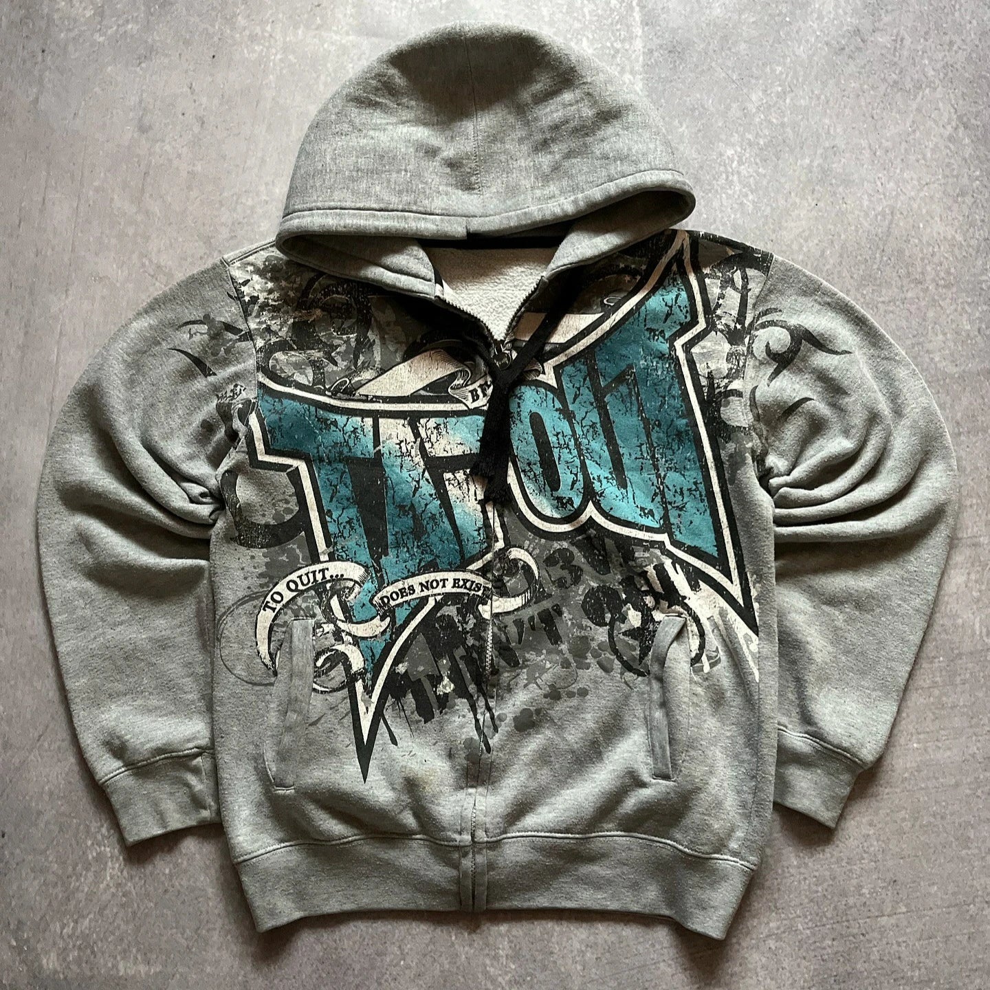 Gothic Retro Letter Zip Hoodie Main image