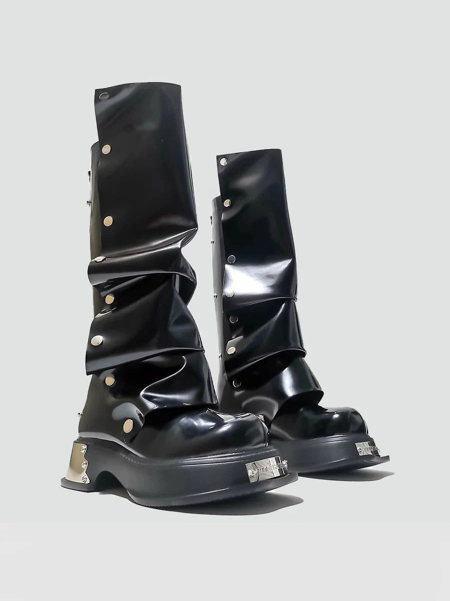 Designer Gothic Knee High Platform Punk Boot
