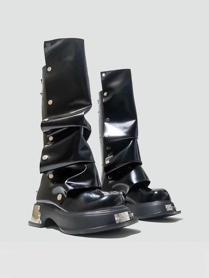 Designer Gothic Knee High Platform Punk Boot