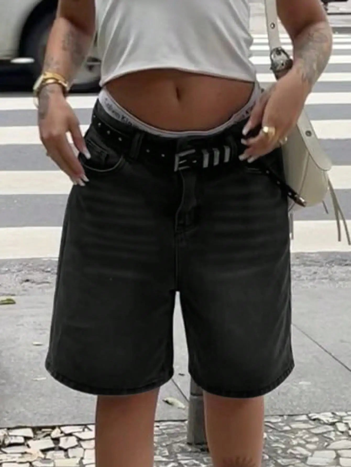 Slant Pocket Bermuda Denim Short