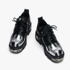 Gothic Flame Carved Platform Sneaker