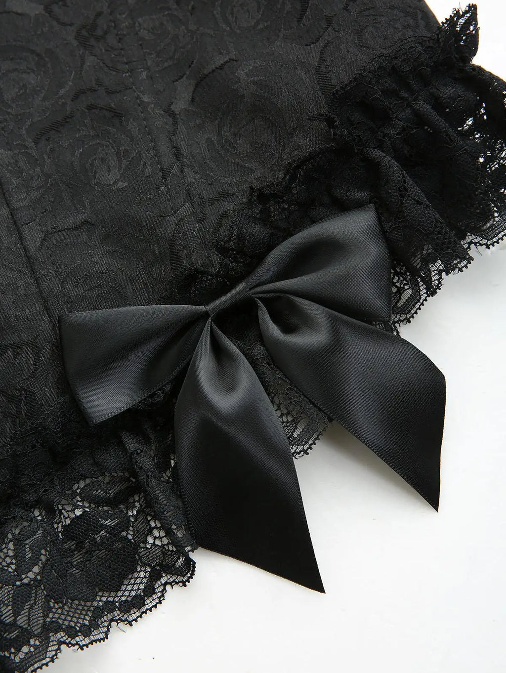 Black Floral Jacquard Bustier Corset