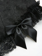 Black Floral Jacquard Bustier Corset