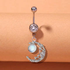 AB Butterfly Moon Pink Gothic Belly Ring