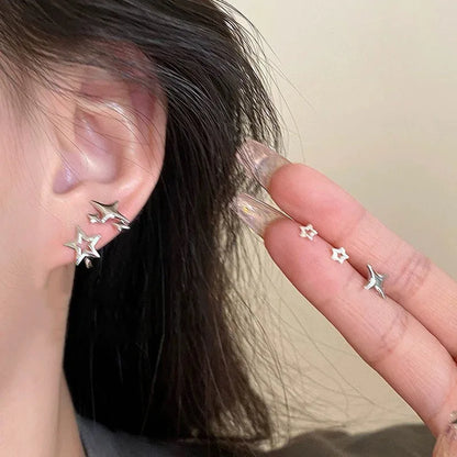 Hollow Pentagonal Star Asterism Stud Earring