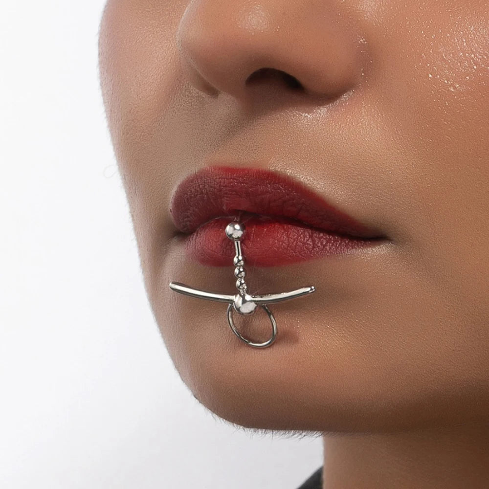 Gothic No Punch Trendy Metal Punk Lip Stud Main image