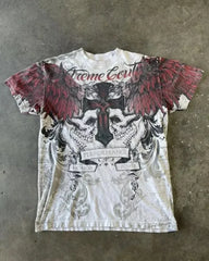 Gothic Print Loose Cotton T-shirt