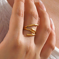 Stainless Steel Flower Gothic Ring