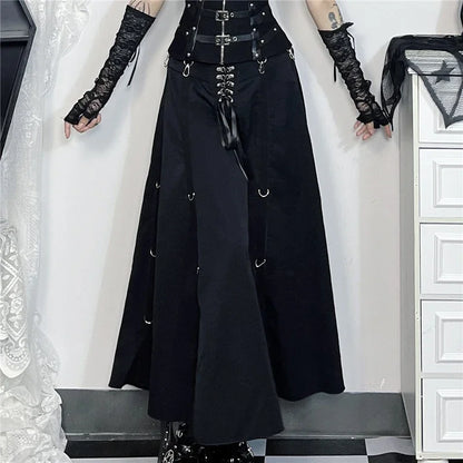 Acubi Black Swing A-line Skirt