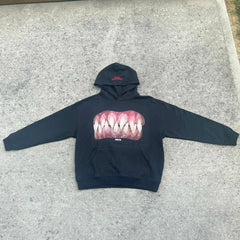 Gothic Teeth Graphic Pullover Hoodie