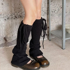 Gothic Lace-up Knitted Winter Sock