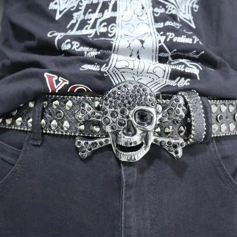 Punk Gothic Skull Diamond Rhinestone Belt Main image