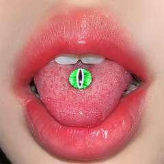 Stainless Steel Devil Eyes Tongue Ring Set