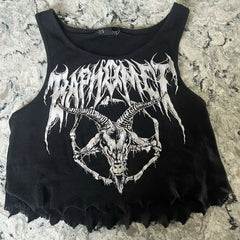 Y2K Vintage Black Tank Crop T-shirt