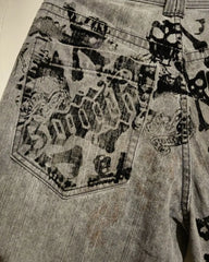 Gothic Skull Print High Waist Pant