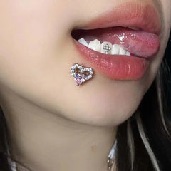 Pink Heart Conch Lip Stud