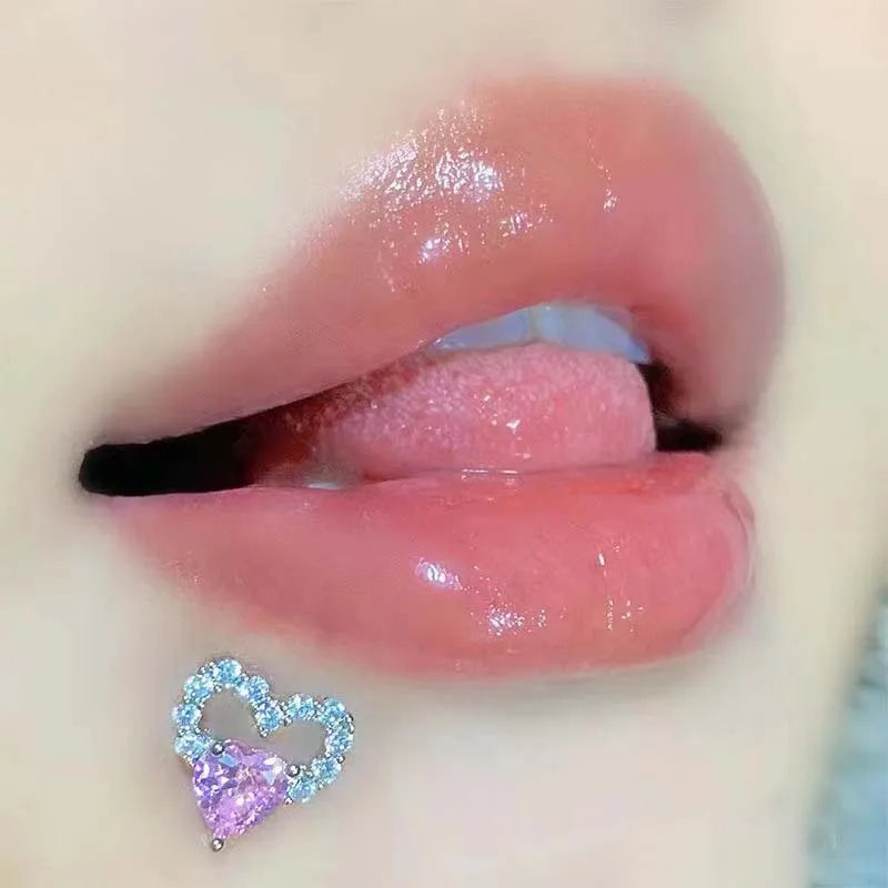 Pink Heart Conch Lip Stud