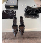 Shallow Comfort Gothic Lace-Up Black High Heel