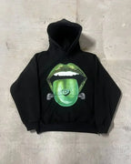 Gothic Lips Graphic Pullover Hoodie