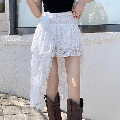 Breathable Lace Short Dress Skirt