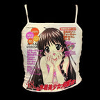 Punk Letter Print Sleeveless Cotton T-shirt