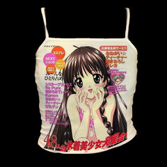 Punk Letter Print Sleeveless Cotton T-shirt