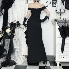 High Slit Hem Bodycon Midi Dress