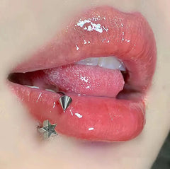 Punk Pentagram Cone Steel Lip Stud