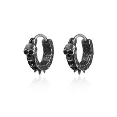 Gothic Black Skull Awl Rock Statement Earring