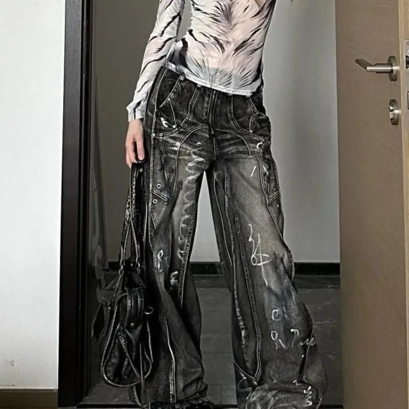 Vintage Graffiti Loose Pants