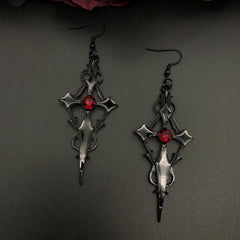 Gothic Vampire Bat Cameo Halloween Earring
