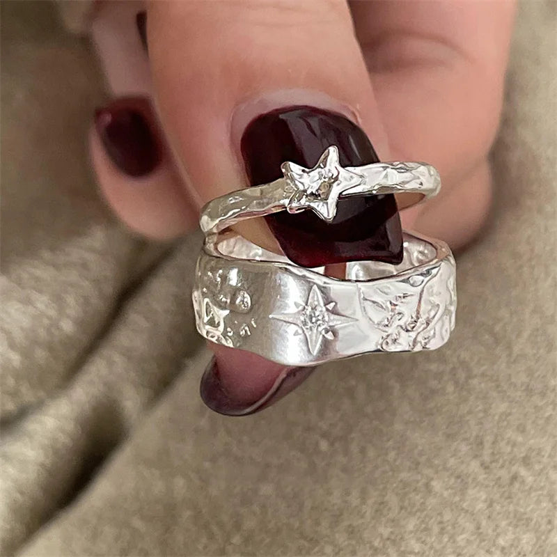 Y2K Punk Irregular Star Gothic Ring Main image