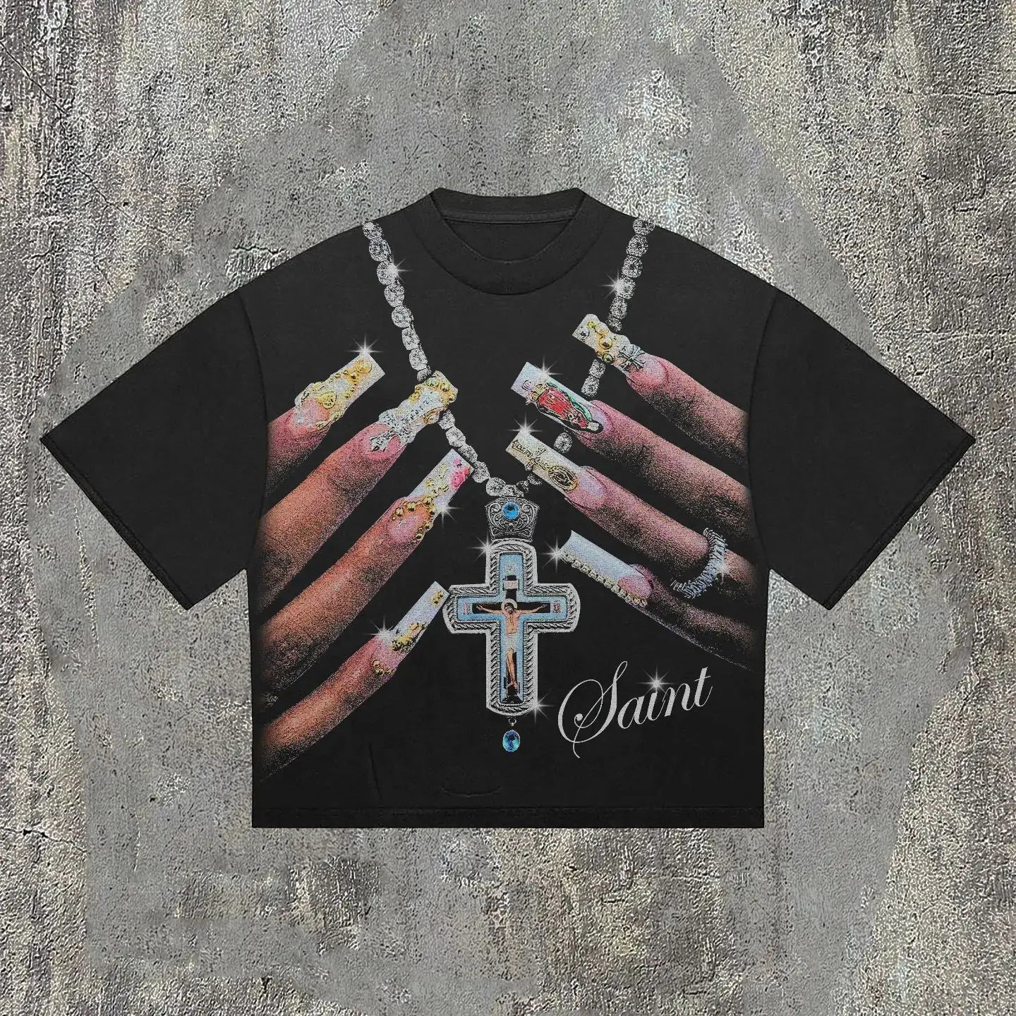 Summer Gothic Cross Graphic Print Cotton T-shirt Main image