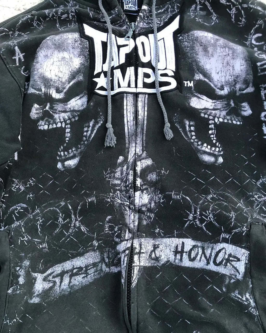 Retro Y2K Gothic Skull Zipper Hoodie