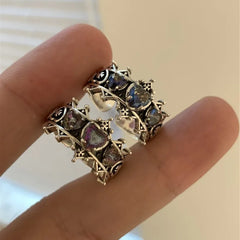 Vintage Gothic Heart Cross Ring