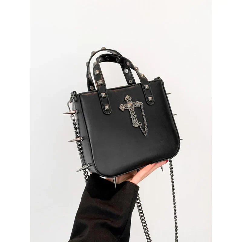 Sharp Rivets Gothic Goth Dark Metal Punk Cute Harajuku Bag Black Halloween