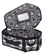 Skeleton Coffin Gothic Bat Black Pu Leather Crossbody Bag Halloween